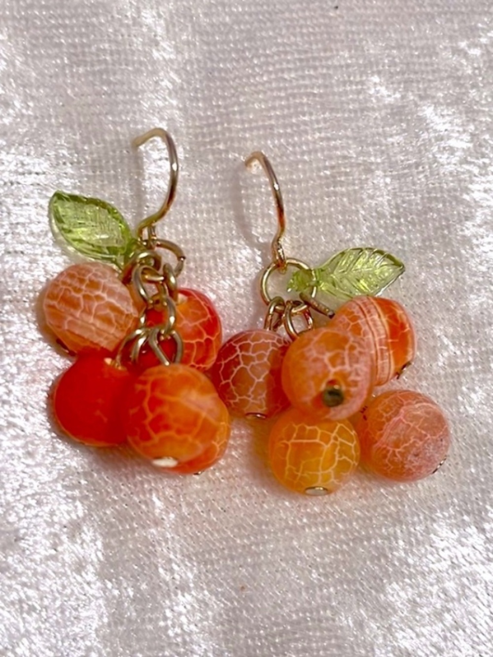 Orange drop earrings